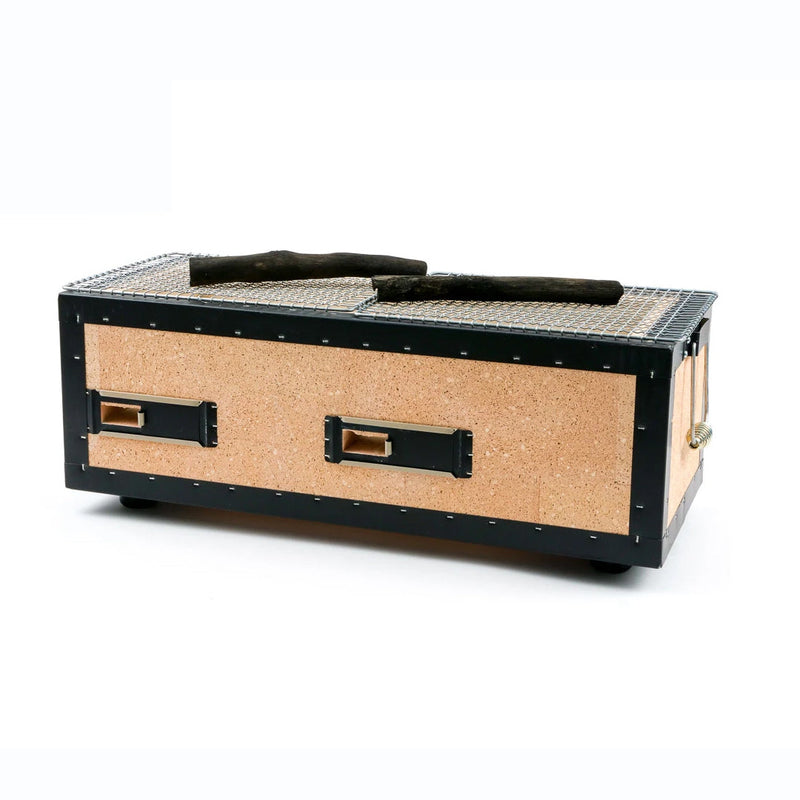 Okunoto Japanese Konro Grill, Medium 54cm, with mesh top and charcoal.