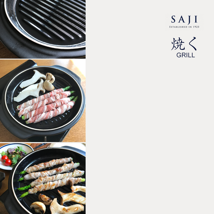 Saji 3 in1 Donabe Japanese Clay Pot 25cm (Size 9) with Steamer & Grill Lines: grilling ideas
