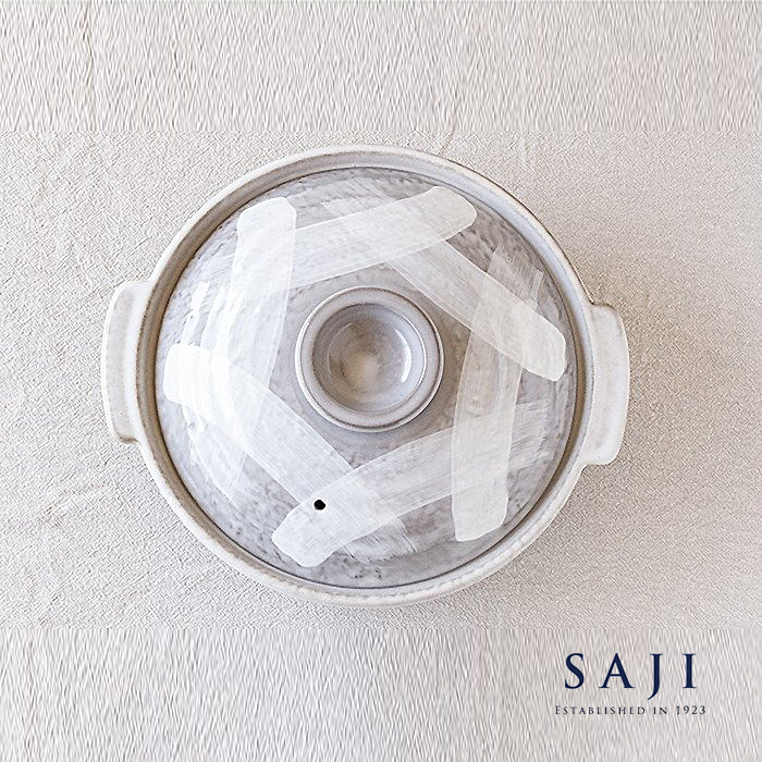 Saji Yukiguni Donabe Japanese Clay Pot 25cm (Size 8) - Made in Japan: Image from above