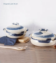 Shigaraki Yaki Brush Donabe Japanese Clay Pot 29cm (Size 9) - Made in Japan: Various sizes
