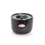 A product image of the large Taiki Charcoal Extinguishing Donabe Pot, showing its glossy black finish and traditional design.

