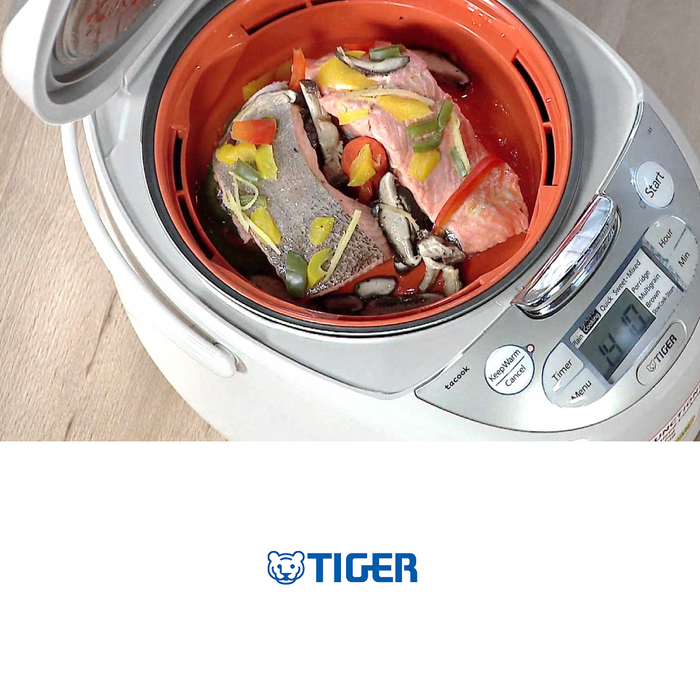 Tiger 4-in-1 Multifunctional Rice Cooker 5.5 Cups JAX-S10A: Steaming fish
