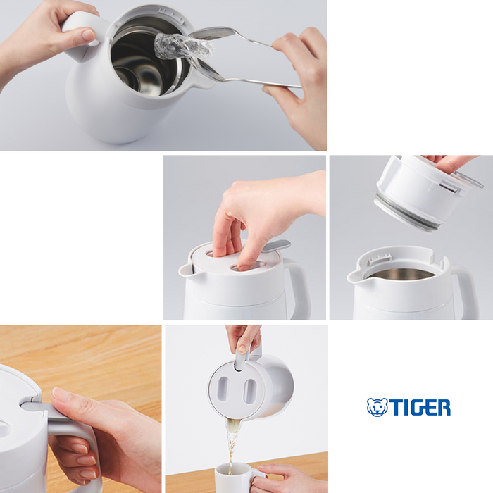 Tiger Handy Jug PWO-A120 Hot & Cold Vacuum Insulated Stainless Double Wall  7.5 cm Wide Mouth Design With One-Touched Detachable Lid Cover and Lever  1200ml (40 oz)