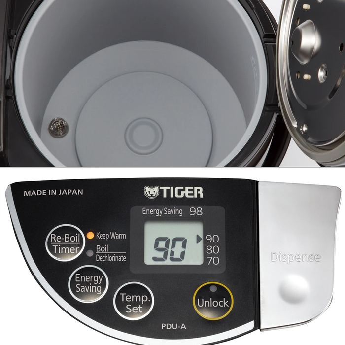 Tiger Electric Water Heater, Boiler and Warmer 3L PDU-A30A: Buttons and inside details
