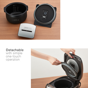 Tiger IH Pressure Multifunctional Rice Cooker 10 Cups JPK-G18A: Detachable with simple one-touch
