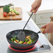 Yoshikawa COOK-PAL REN 30cm Premium Carbon Steel Wok with Two Handles. Cooking on induction cooktop.