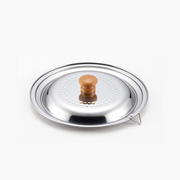 Yoshikawa Stainless Steel Lid 16/18cm (for Yoshikawa Yukihira Saucepan)Made in Japan: with wooden knob