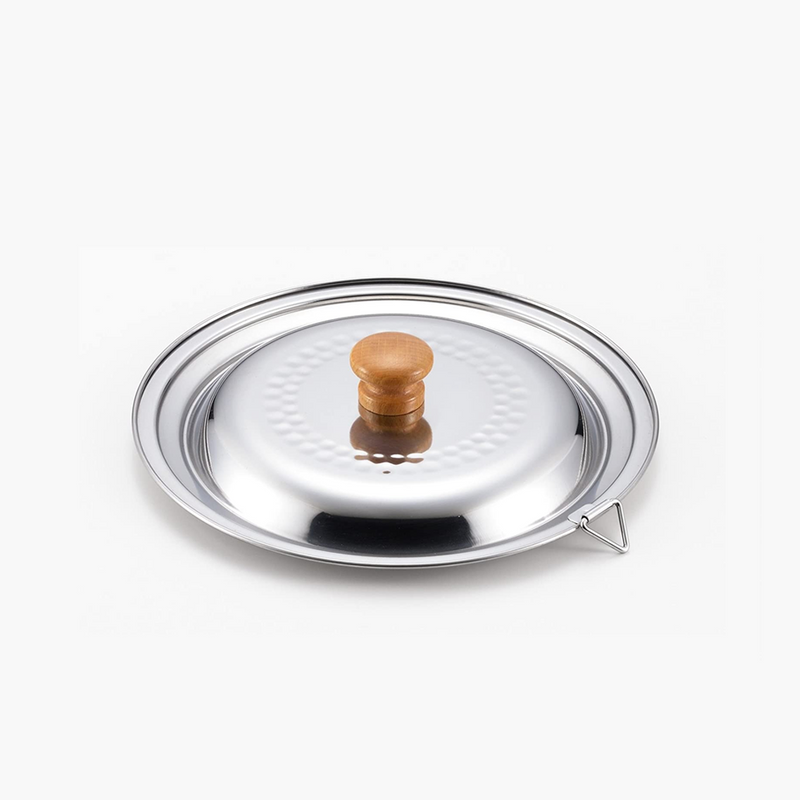 Yoshikawa Stainless Steel Lid 16/18cm (for Yoshikawa Yukihira Saucepan)Made in Japan: with wooden knob