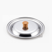 Yoshikawa Stainless Steel Lid 18/20cm (for Yoshikawa Yukihira Saucepan): with wooden knob