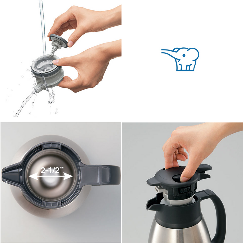 Zojirushi SH-HC15-NU Stainless Steel Carafe 1.5L Rose Gold:  Wide opening accommodates most direct brewing attachments. Made in Japan