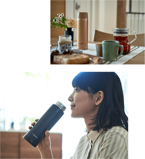 Zojirushi SM-NA60-BA Vacuum Insulated Flask 600ml Black: place on the table, good size to carry
