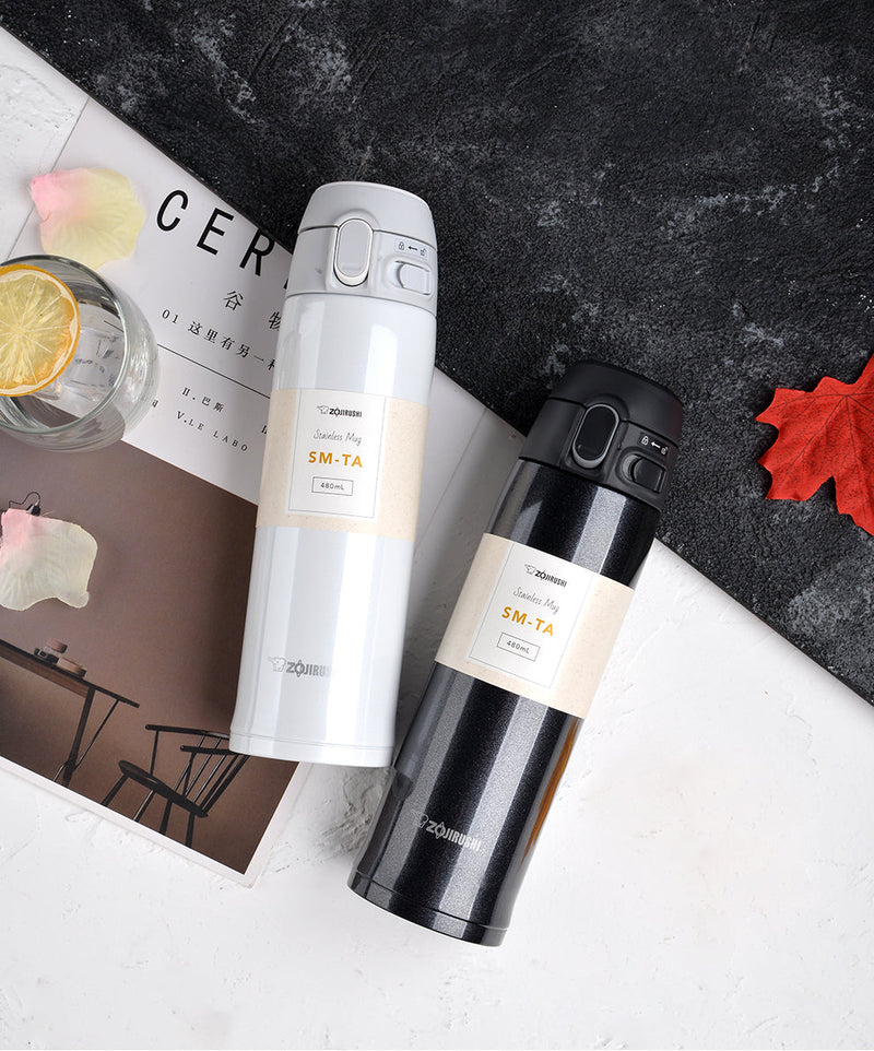 Zojirushi SM-TA48-WA Stainless Steel Vacuum Bottle 480ml White